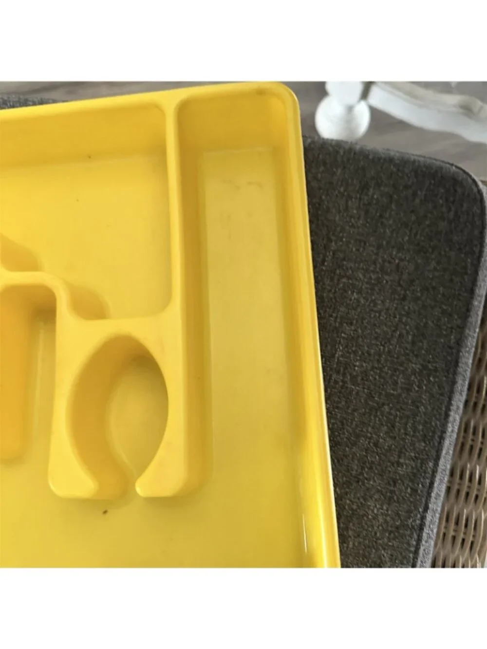 Vintage Rubbermaid Silverware Tray 2921 Yellow Plastic Mid Century